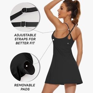 Danskin Black Women's Skinny Straps Active Dress